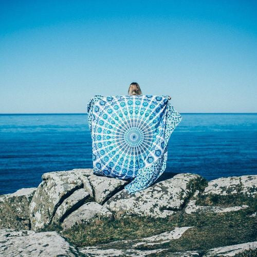 Teal Peacock Tapestry