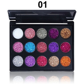 15 Glitter Eyeshadow Palette - Waterproof Eyeshadow