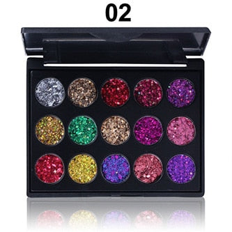 15 Glitter Eyeshadow Palette - Waterproof Eyeshadow