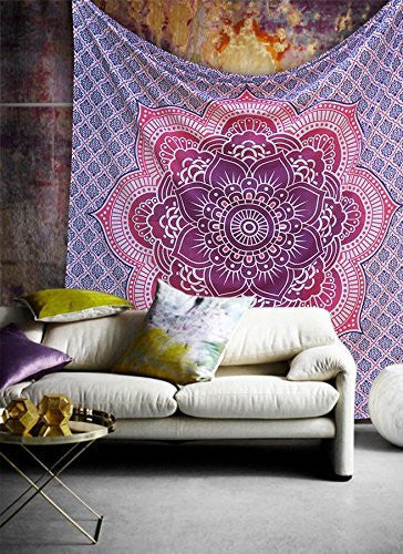 Pink Flower Ombre Tapestry