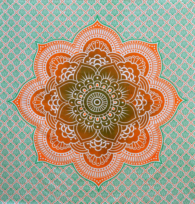 Orange Flower Ombre Tapestry