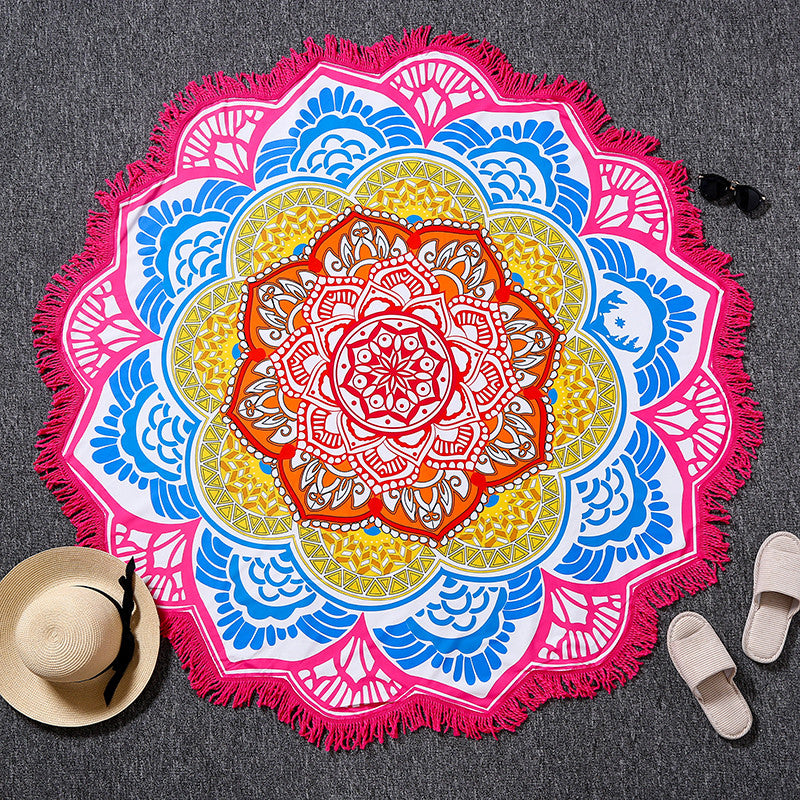 Round Subtle Lotus Tapestry