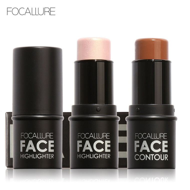 Focallure 6 COLORS Bling Highlighter stick All Over Shimmer Highlighting Powder Creamy Texture Water-proof Silver Shimmer Light