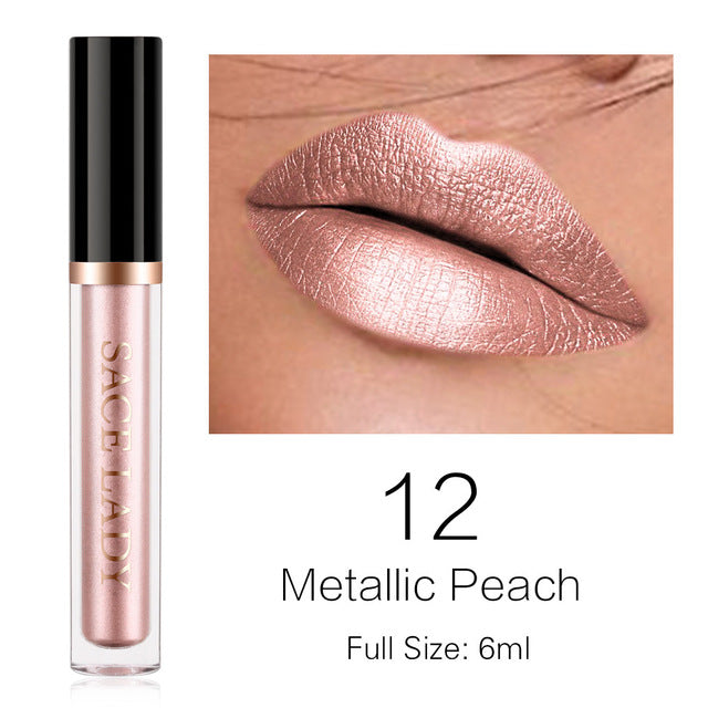 Metallic Peach -Waterproof Liquid Lipstick