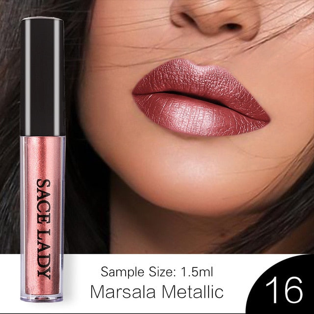 Marsala Metallic -Waterproof Liquid Lipstick