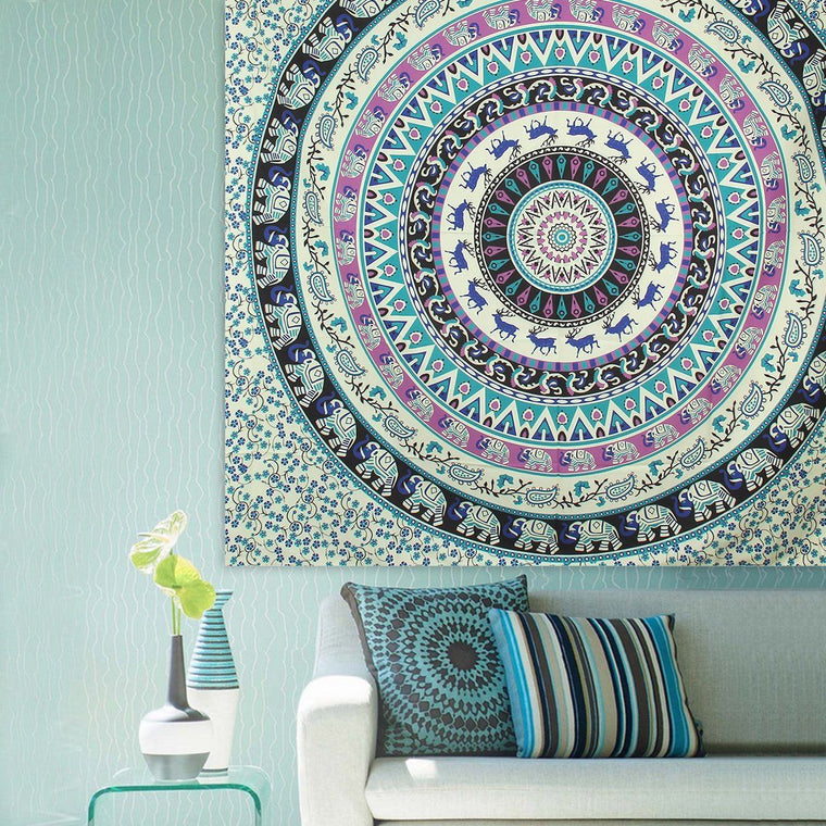 Walking Elephants Tapestry