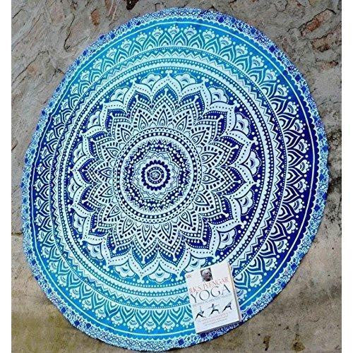 Round Blue Ombre Tapestry